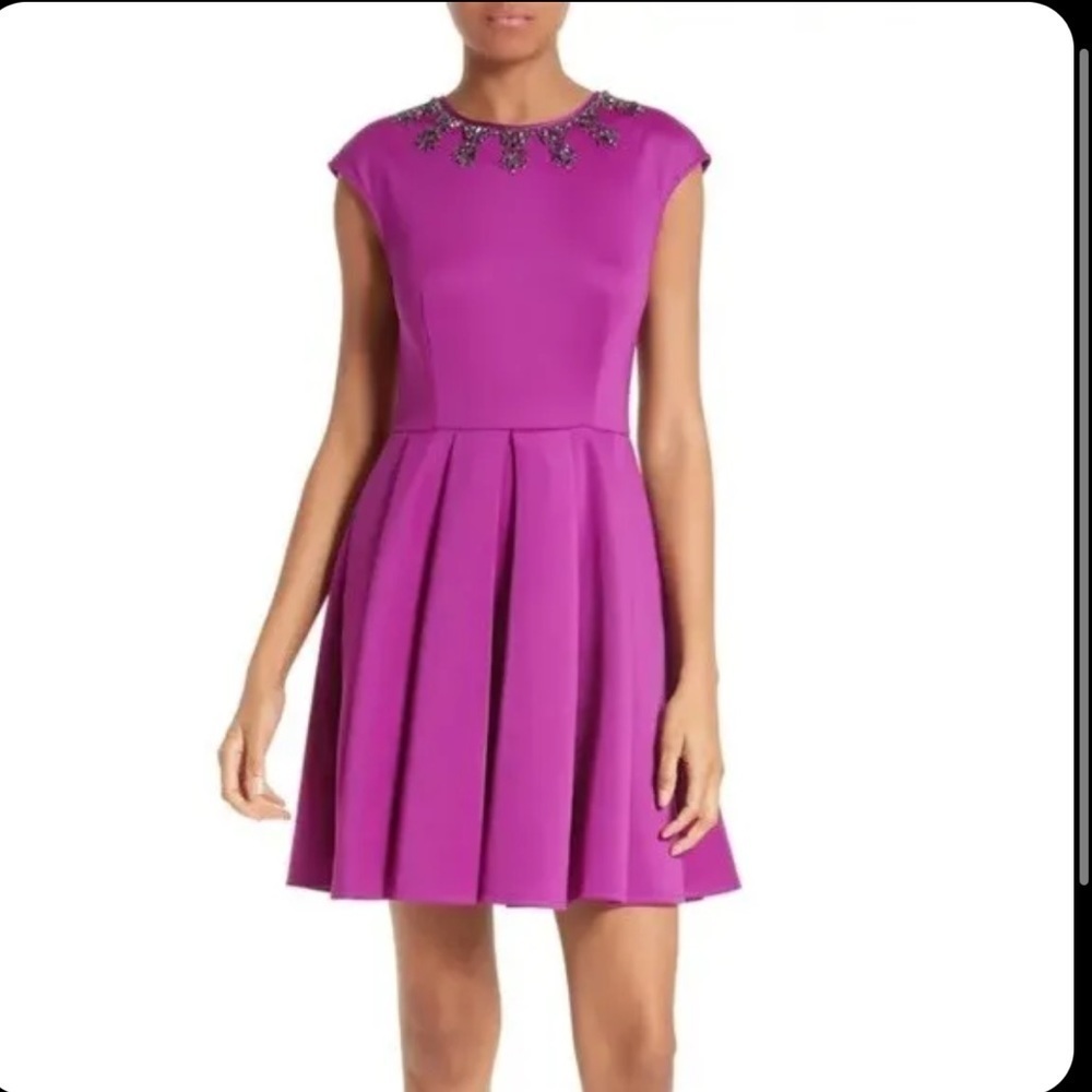 Ted Baker Jadore Purple Beaded Dress Size 0